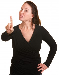 abusive woman pointing finger