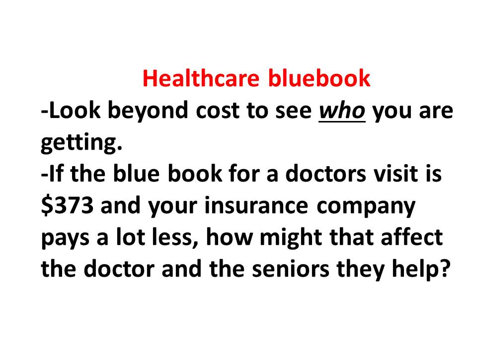 healthcare bluebook question