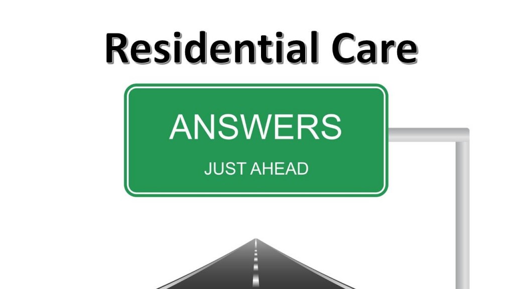residential care answers ahead roadsign