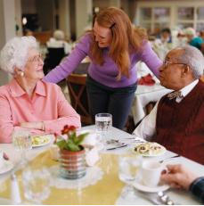 Dining Couple at a assisted living facility