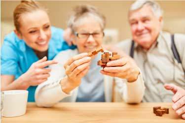 playing games and puzzle solving are common behavioral therapy for alzheimers